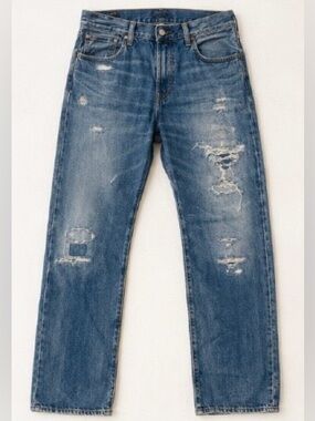 Polo Ralph Lauren Distressed Classic Fit Jeans Blue 38x32 Denim NWOT